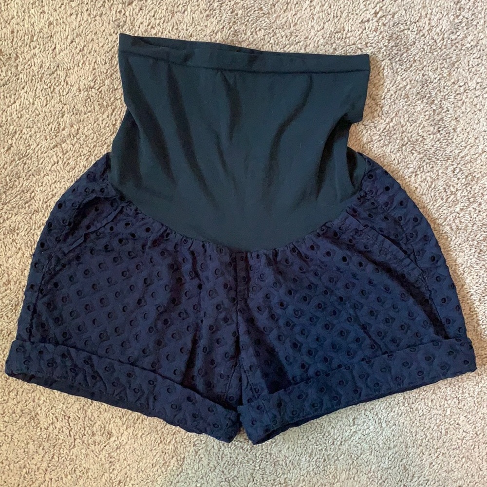 Womans maternity navy blue shorts
